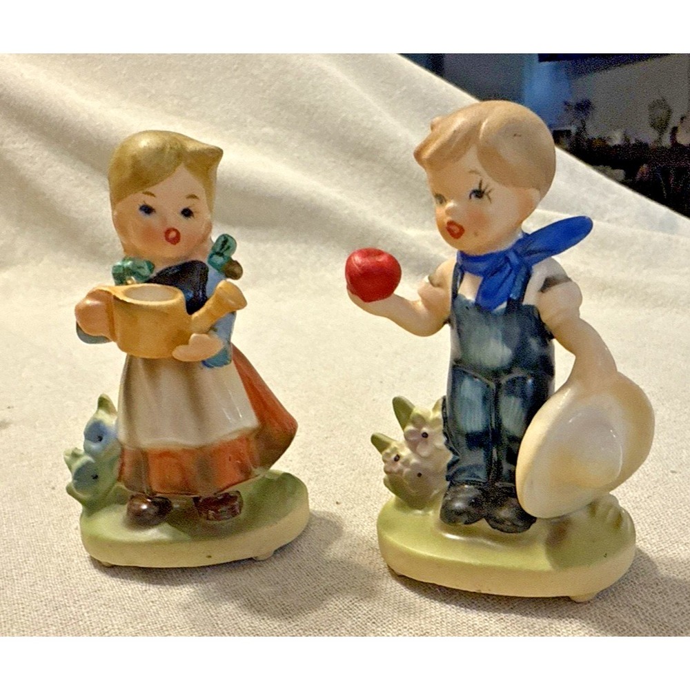 Set Vintage Napcoware Porcelain Boy & Girl Figurines C7364 Japan